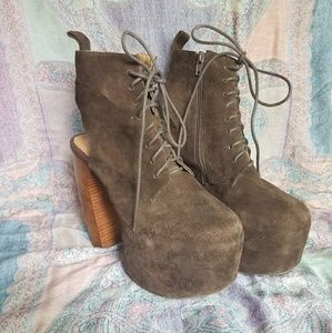 Jeffrey Campbell Brown Suede Lana Bootie